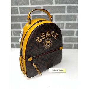 Coach Jordyn Backpack In Signature Canvas Brown Buttercup